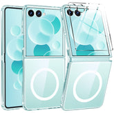 FNTCASE For Samsung Z Flip 7 6.9 inch Clear Case: Magnetic Charging Shockproof Magsafe Support